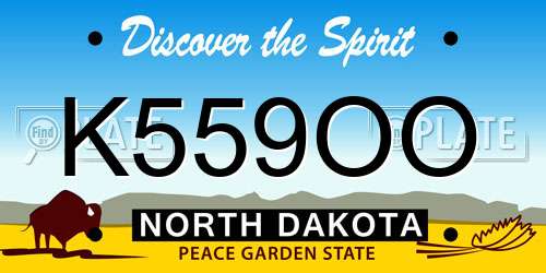 K559OO North Dakota License Plate