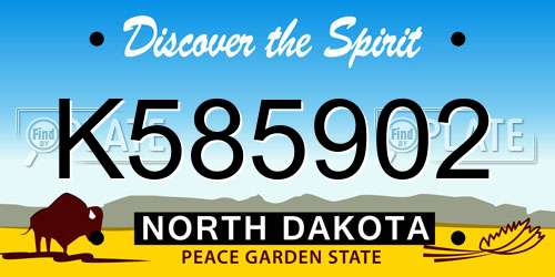 K585902 North Dakota License Plate