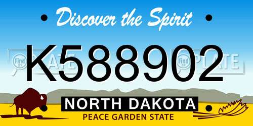 K588902 North Dakota License Plate