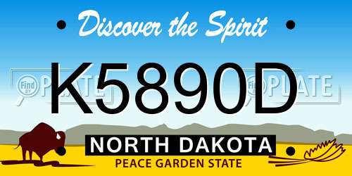K5890D North Dakota License Plate