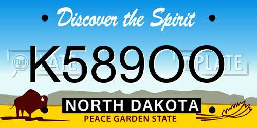 K589OO North Dakota License Plate