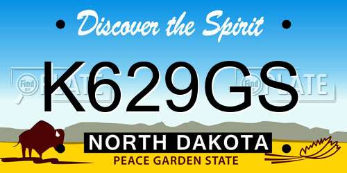 K629GS North Dakota License Plate