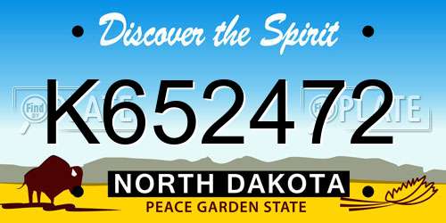 K652472 North Dakota License Plate