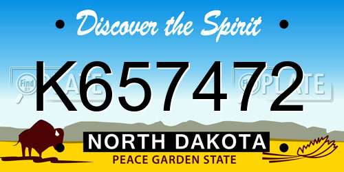 K657472 North Dakota License Plate