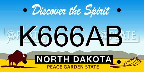 K666AB North Dakota License Plate