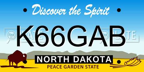 K66GAB North Dakota License Plate