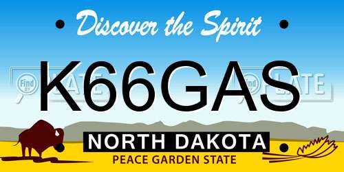 K66GAS North Dakota License Plate