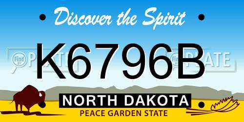 K6796B North Dakota License Plate