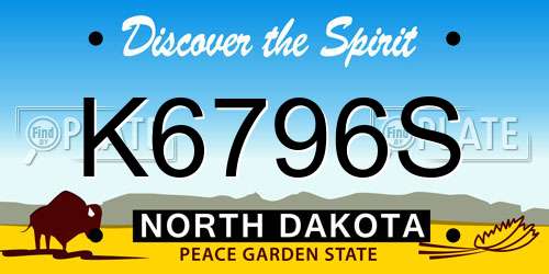 K6796S North Dakota License Plate