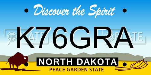 K76GRA North Dakota License Plate