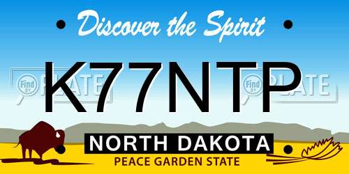 K77NTP North Dakota License Plate