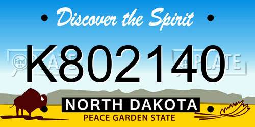 K802140 North Dakota License Plate