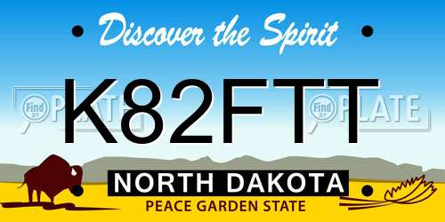 K82FTT North Dakota License Plate