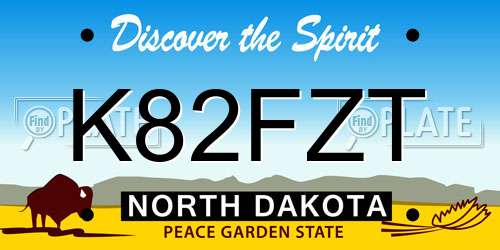 K82FZT North Dakota License Plate