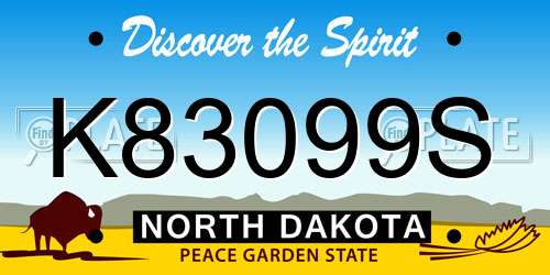 K83099S North Dakota License Plate