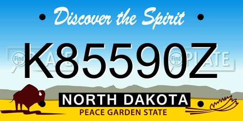 K85590Z North Dakota License Plate