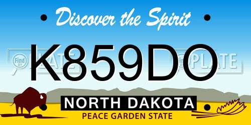 K859DO North Dakota License Plate