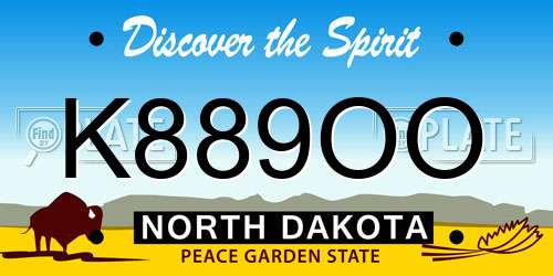 K889OO North Dakota License Plate