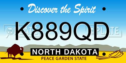 K889QD North Dakota License Plate