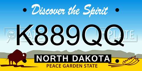 K889QQ North Dakota License Plate