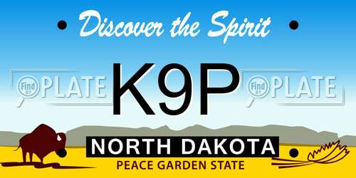 K9P North Dakota License Plate