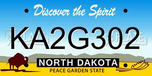 KA2G302 North Dakota License Plate