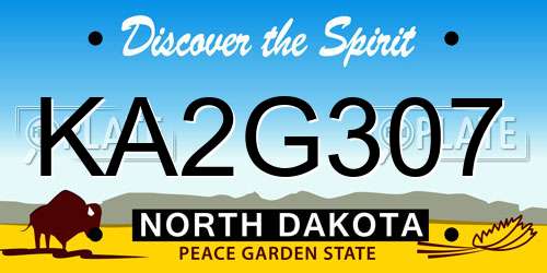 KA2G307 North Dakota License Plate