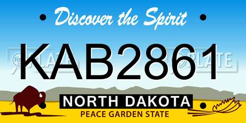 KAB2861 North Dakota License Plate