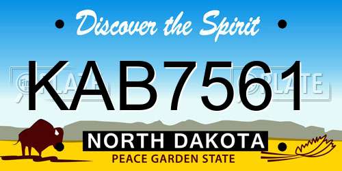 KAB7561 North Dakota License Plate