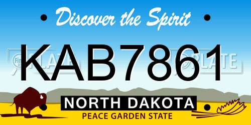 KAB7861 North Dakota License Plate