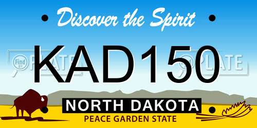 KAD150 North Dakota License Plate