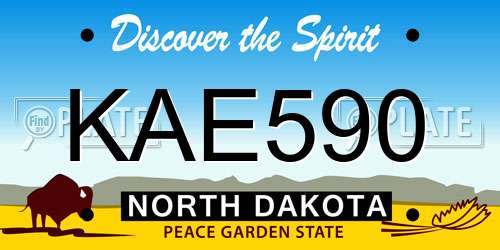 KAE590 North Dakota License Plate
