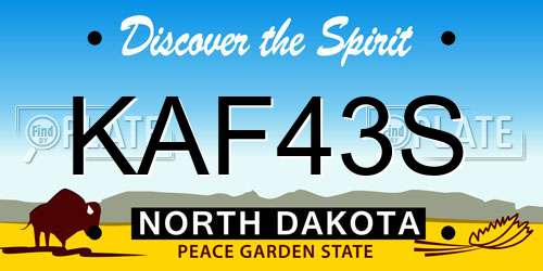 KAF43S North Dakota License Plate