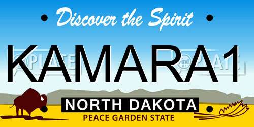 KAMARA1 North Dakota License Plate
