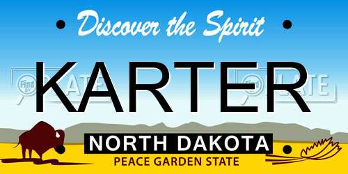 KARTER North Dakota License Plate