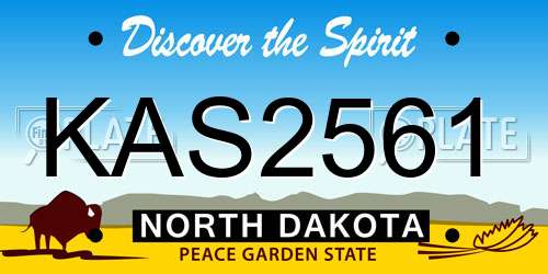 KAS2561 North Dakota License Plate