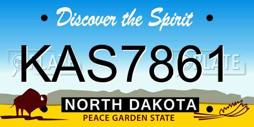 KAS7861 North Dakota License Plate
