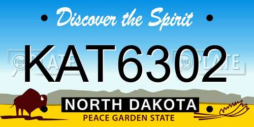 KAT6302 North Dakota License Plate