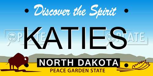 KATIES North Dakota License Plate