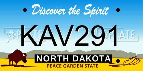 KAV291 North Dakota License Plate