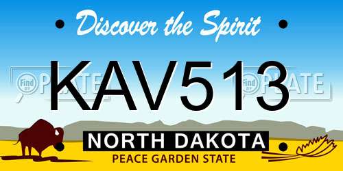 KAV513 North Dakota License Plate