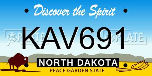 KAV691 North Dakota License Plate