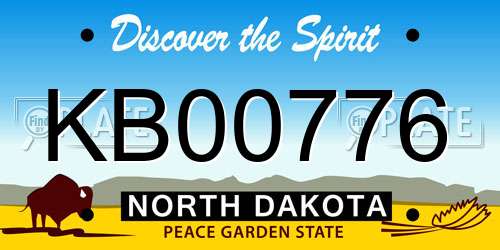 KB00776 North Dakota License Plate