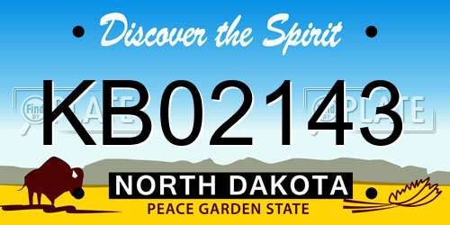 KB02143 North Dakota License Plate