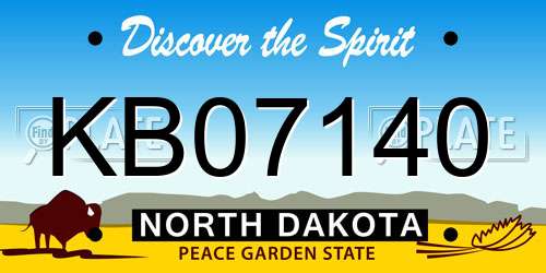 KB07140 North Dakota License Plate