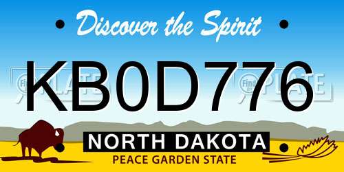 KB0D776 North Dakota License Plate