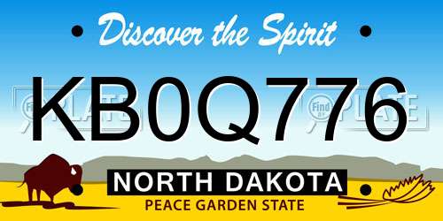 KB0Q776 North Dakota License Plate