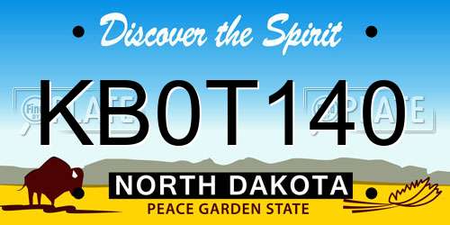 KB0T140 North Dakota License Plate