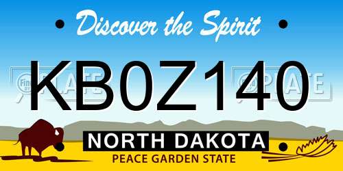 KB0Z140 North Dakota License Plate