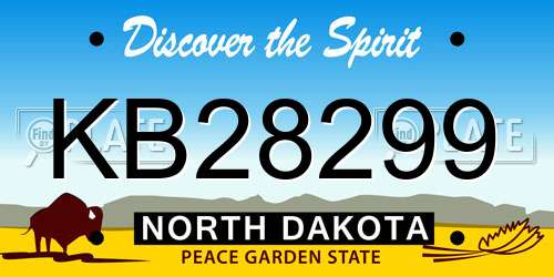KB28299 North Dakota License Plate